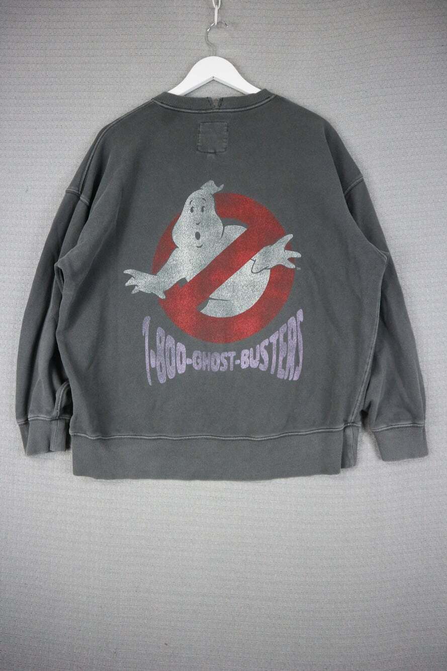 Aerie Faded Distressed Ghost Buster Graphic Cotton Sweater Womens Small